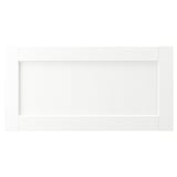 White ENKÖPING cabinet with classic, rectangular shape and subtle wood grain texture.