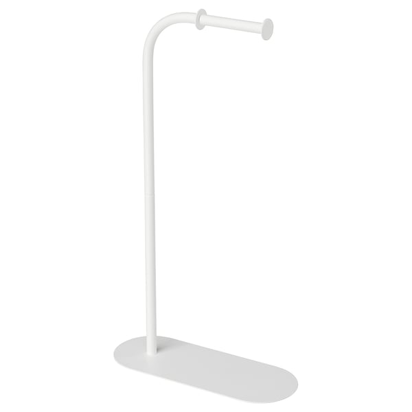 ENUDDEN white metal stand, round top, sleek design.
