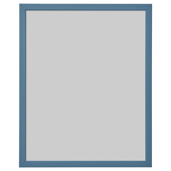 Blue square picture frame with glass front by IKEA.