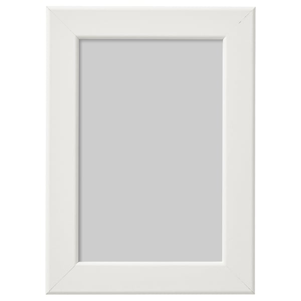 FISKBO white picture frame, simple design, safe for kids, front plastic protection.