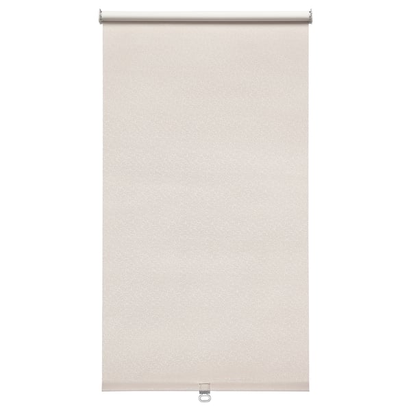 FÖNSTERBLAD beige roller blind with circle pattern, cordless, blocks light, polyester, rectangular.