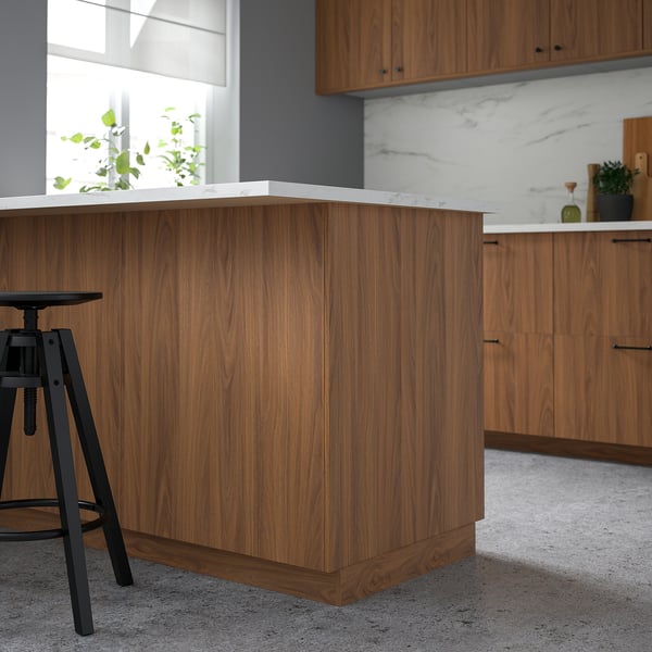 Walnut brown FÖRBÄTTRA kitchen island - smooth, minimalist, classic modern