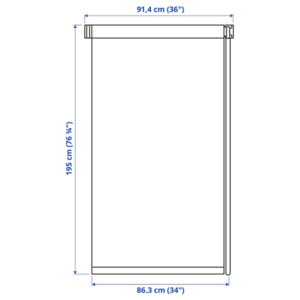 FRIDANS Block-out roller blind, white, 91.4x195 cm