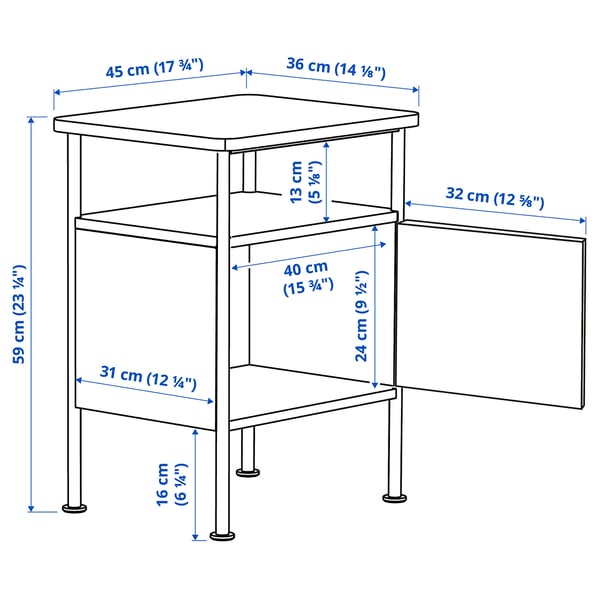 Illustration with measurements for the product: GRÅFJÄLLET.