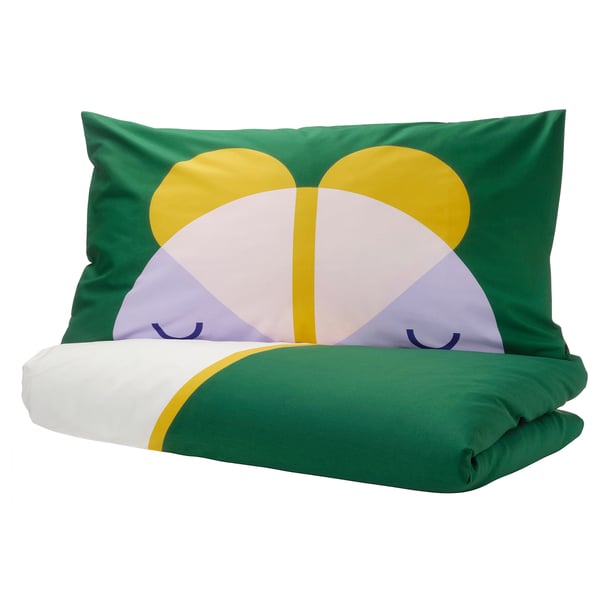 GREJSIMOJS Duvet cover and pillowcase, multicolour, Twin