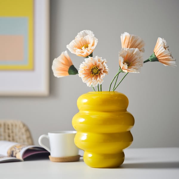 GULDSPETT Artificial flower, paper/Poppy light orange, 40 cm