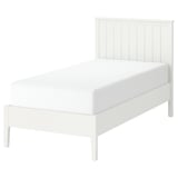 A white GULLABERG traditional bed frame with a classic design, sturdy wooden legs, and a high headboard.