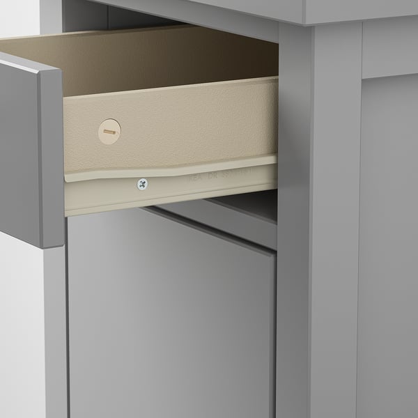 GULLABERG Bedside table, with 1 drawer with door/grey, 38x40x75 cm