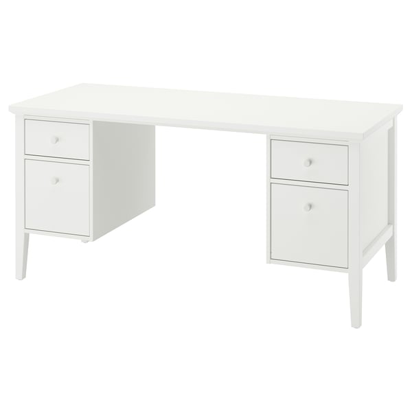 White GULLABERG desk with two drawer sets on each side.