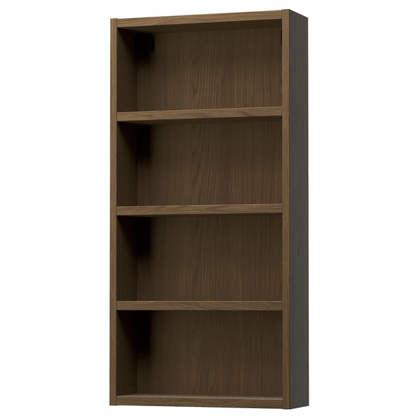 Wooden wall cabinet with 4 shelves, ideal for bathrooms, easy access.