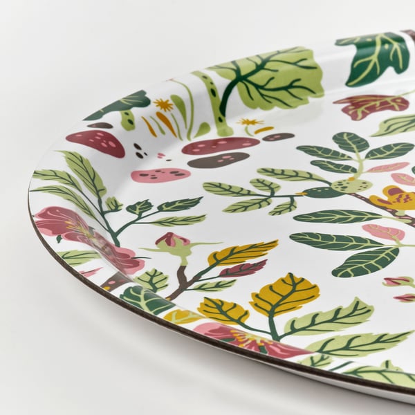 Vibrant floral patterned tray, high-quality design, perfect for serving and decor.
