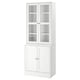 White HAVSTA cabinet: two glass doors top, solid pine wood, rectangular, rustic, lcd design.