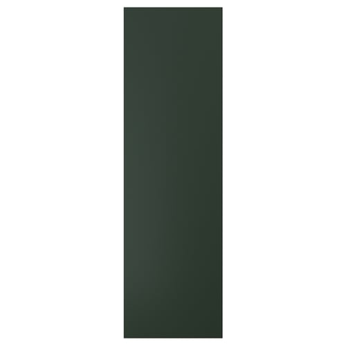 Dark green, rectangular, smooth panel door with clean lines and simple design.
