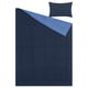 HEDFRYLE blue bedding set, navy and light blue, square pattern, quilted, includes comforter and pillow sham.