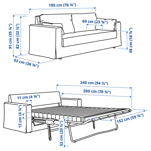 Illustration with measurements for the product: HYLTARP.