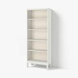 IDANÄS white bookcase with five open shelves, modern design.