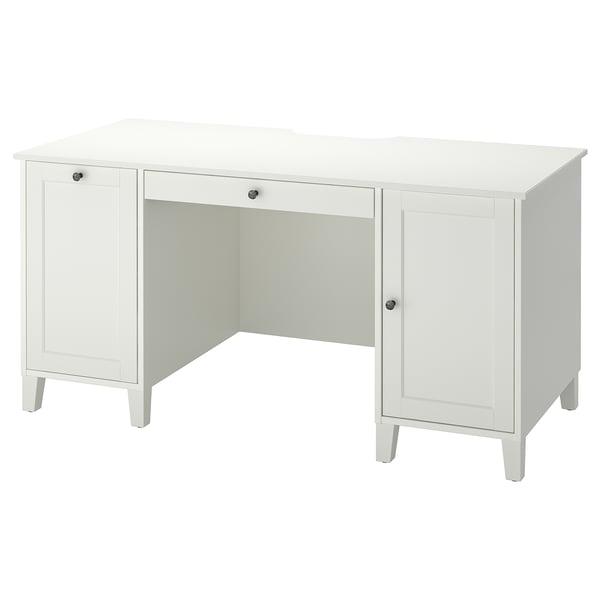 IDANÄS white desk - sleek, storage, cable management