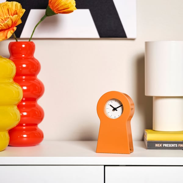IKEA PS 1995 Clock, orange, 14 cm