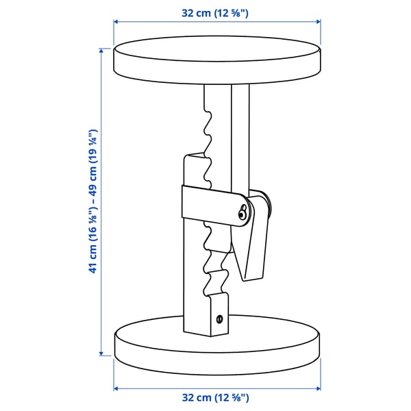 Illustration with measurements for the product: IKEA PS 2026.