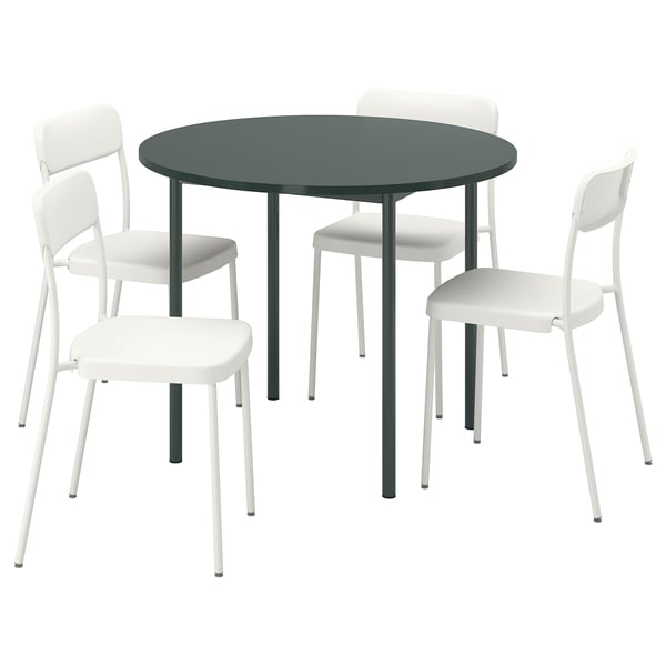 IKEA PS 2026 / VIHALS Table and 4 chairs, green/white, 96 cm