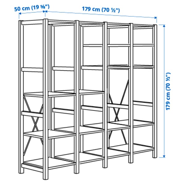Illustration with measurements for the product: IVAR.