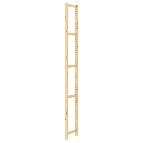 IVAR wooden shelf unit, natural finish, rectangular shape, three adjustable shelves.