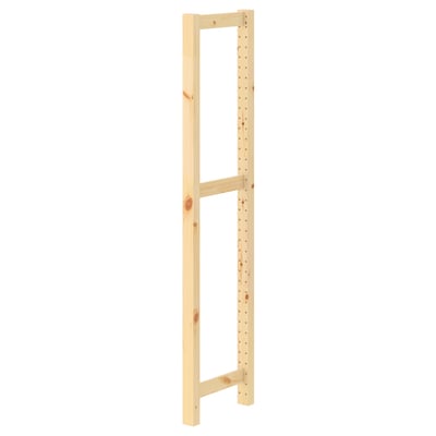IVAR untreated pine wood frame, rectangular with evenly spaced holes, sleek and minimalist design.