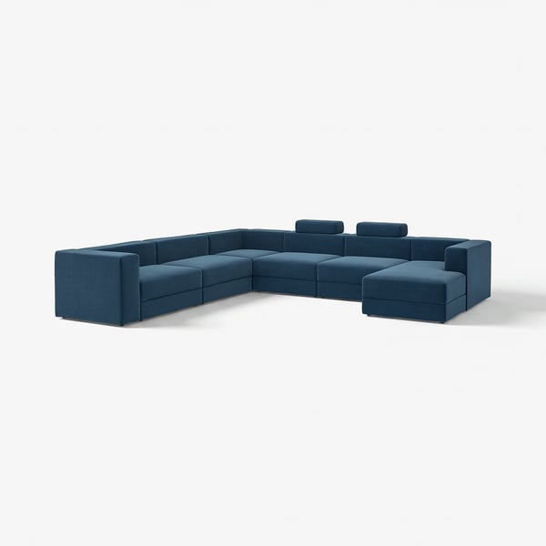 JÄTTEBO sectional sofa in teal, modular design, with clean lines and deep seats, perfect for comfort and socialising.