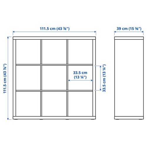 Illustration with measurements for the product: KALLAX.