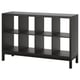 Black KALLAX shelving with modern design and airy storage.