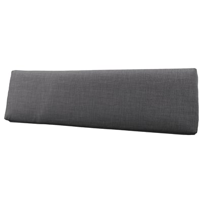 KLAGSHAMN dark grey rectangular back cushion, made from recycled polyester, simple rectangular design.