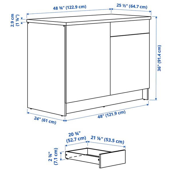 KNOXHULT Base cabinet with doors and drawer