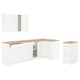 Modern KNOXHULT l-shaped kitchen with oak countertops and functional cabinets.