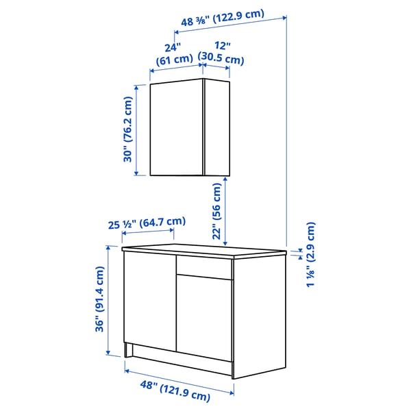 Illustration with measurements for the product: KNOXHULT.