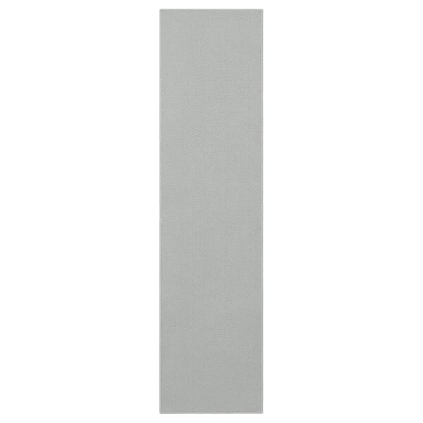 KÖRFÄLT grey kitchen mat, rectangular, solid colour, rubber backing, polypropylene surface.