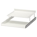 KOMPLEMENT white shoe shelf, metal, 2-tier pull-out design.