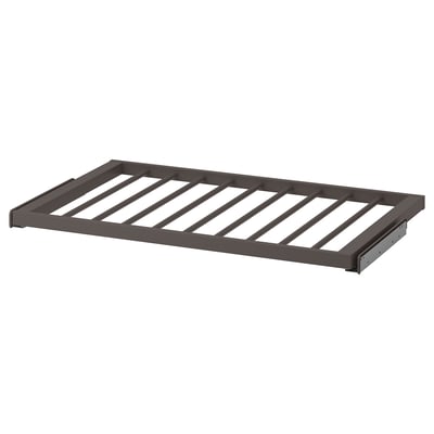KOMPLEMENT trouser hanger, grey, metal and wood, rectangular grid design.