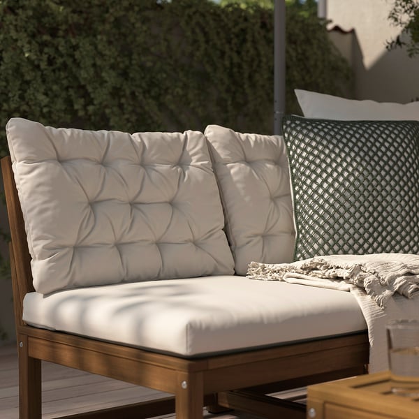 KUDDARNA Back cushion, outdoor, light grey-beige, 62x44 cm