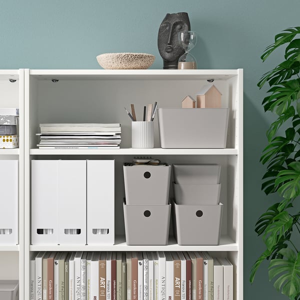 KUGGIS Box, light grey, 18x26x15 cm
