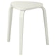 KYRRE stool, white, triangular seat, 3 bent legs, birch veneer.