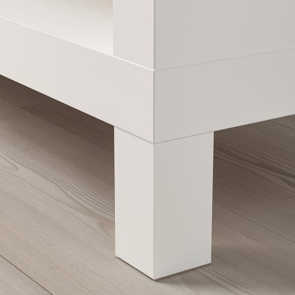 Modern white tv stand with clean lines, sturdy build, and minimalist design.