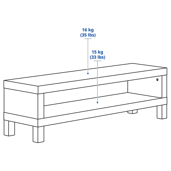Illustration with measurements for the product: LACK.