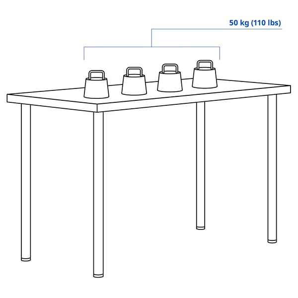 LAGKAPTEN / ADILS Desk, white/black, 120x60 cm
