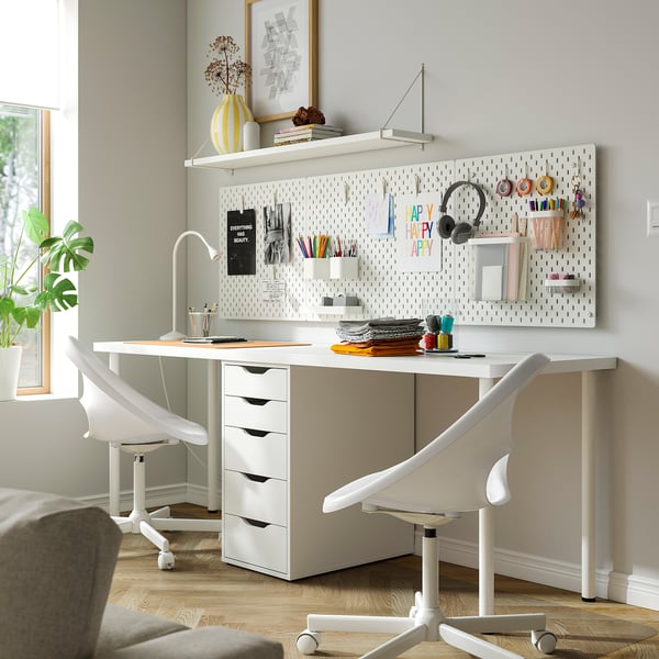 LAGKAPTEN / ALEX Desk, white, 200x60 cm