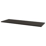 LAGKAPTEN: black rectangular shelf with smooth, flat surface and square edges. Made from fibreboard and particleboard.