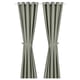 LENDA Curtains with tie-backs, 1 pair, light grey-green/with eyelets, 140x250 cm