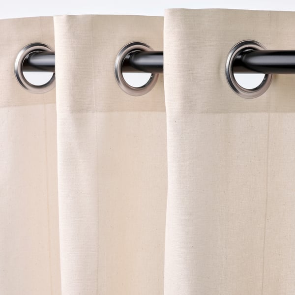 LENDA Curtains with tie-backs, 1 pair, light pink/with eyelets, 140x250 cm