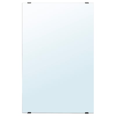 Lettain white mirror, rectangular, glass with safety film.