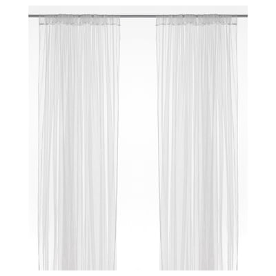 White LILL sheer curtains with slot heading for wide windows, soften light, semi-transparent.