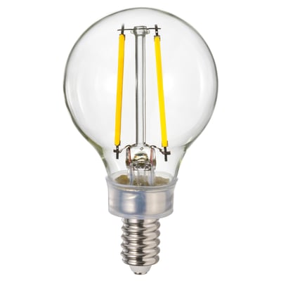 LUNNOM LED bulb E12 260 lumen, dimmable/globe clear glass, 45 mm